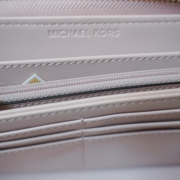 Michael Kors Jet Set Travel Continental Wallet MK Vanilla Pink - Picture 9 of 11